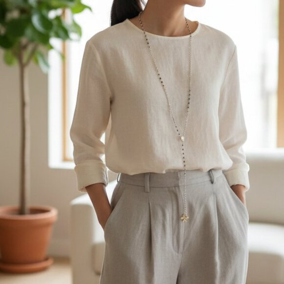 Lucky brand Y drop pave and floral accent silvertone necklace - Picture 4 of 4